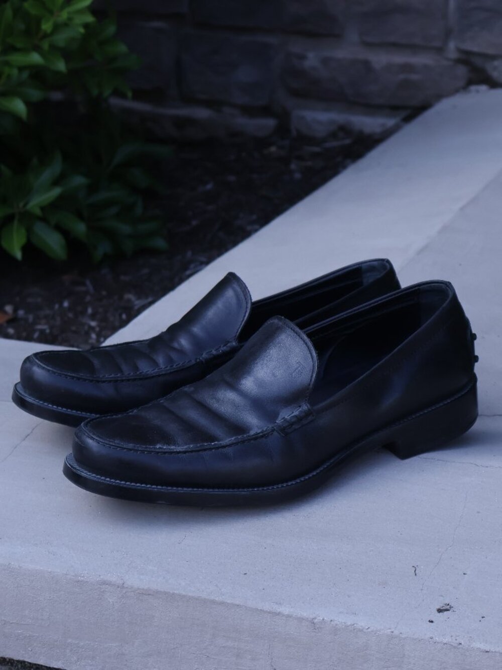 Tod’s Men’s Black Leather Penny Loafers Size 9 Made in Italy